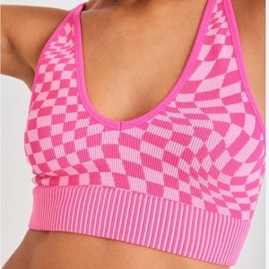 Garage Summer Seamless Deep Plunge Top in Pink